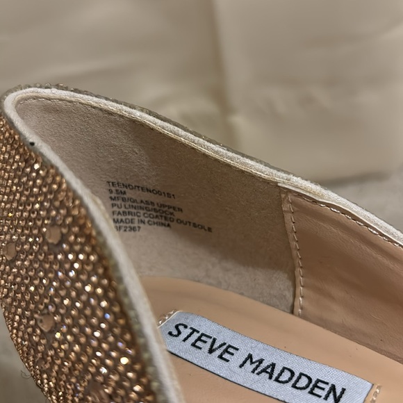NWT steve madden rose gold rhinestone studded heels - Picture 4 of 7